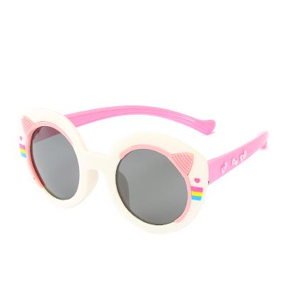 China KIDS Sunglasses 2021 Fashion Kid Children Sunglasses Designed Round Frame PC Tr90 Vintage Cute Sunflower INS Style Pink Purple Yellow Eye for sale