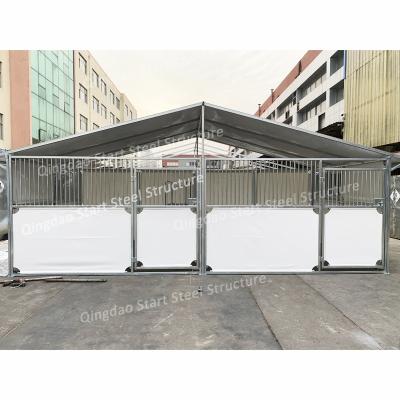 China Portable Farms Steel Frame Horse Stall Fronts For Sale Prefab Stables For Horses for sale