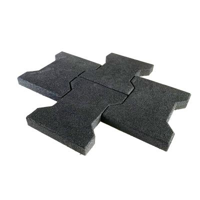 China Horse Barn 17-43mm Thickness Shock Absorption Dog Bone Shape Rubber Pavers Rubber Tile for sale