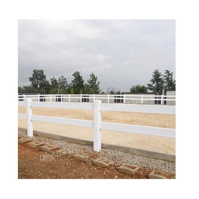 China Easily Assembled UV Resistant White 2 Rails 3 Rails PVC Vinyl Horse Fence For Farm for sale