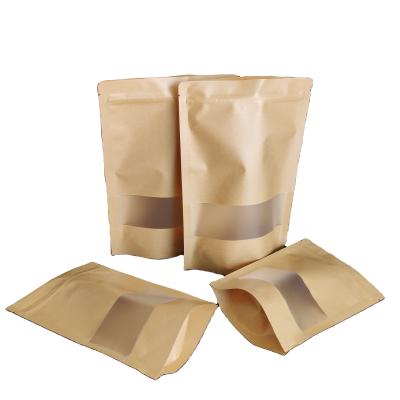 China Wholesale Barrier Nuts And Dried Fruit Packaging Paper Ziplock Bag With Window Food Paper Bag Packaging for sale