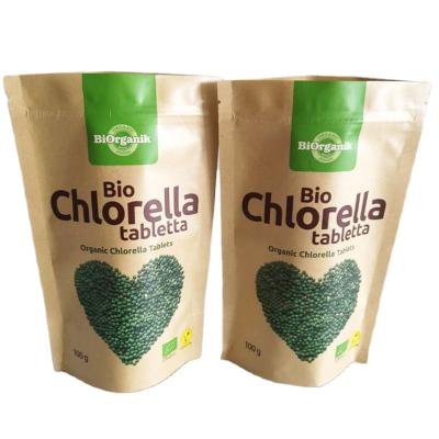 China Moisture Proof Resealable Biodegradable Pouch Holder Wholesale Price Zipper Lock Mylar Plastic Bags For Chlorella Tabletta for sale