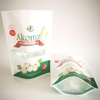 China Custom Moisture Proof Plastic Packaging Bags For Mushroom Stand Up Pouch With Zip Lock for sale