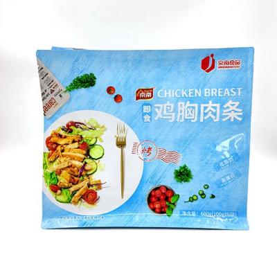 China High Quality Disposable Flat Bottom Gusset Pouches Meat Fish Side Chicken Precooked Plastic Bags for sale