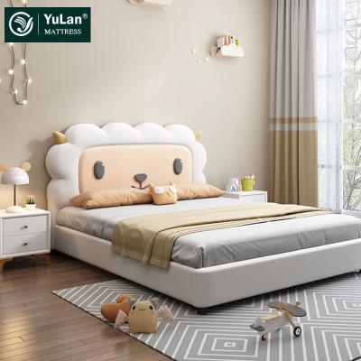 China Other Luxury Cartoon Bed Modern Design Frame Sheep Solid Wood Leather Cute Bed for sale