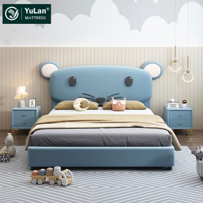 China Other Luxury Cute Cartoon Bed Modern Design Frame Mouse Solid Wood Leather Bed Te koop