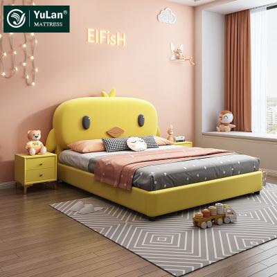 China Other Modern Luxury Design Frame Cartoon Bed Chick Solid Wood Leather Cute Bed for sale