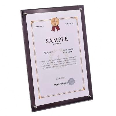 China Environmental Friendly Top Selling Style Acrylic Fashionable Acrylic Certificate Frame Photo Frame for sale