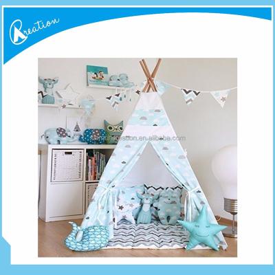 China American style kids teepee tent with 4 poles and floor mat play tent kids for sale