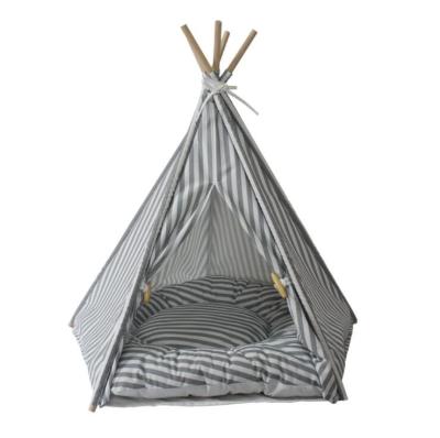 China Sustainable Luxury Pet Tent Teepee With Cushion For Cat And Dog Pet Beds for sale