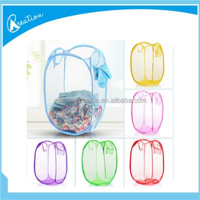 China Eco Friendly Simple Portable Mesh Laundry Hamper Storage Basket for sale