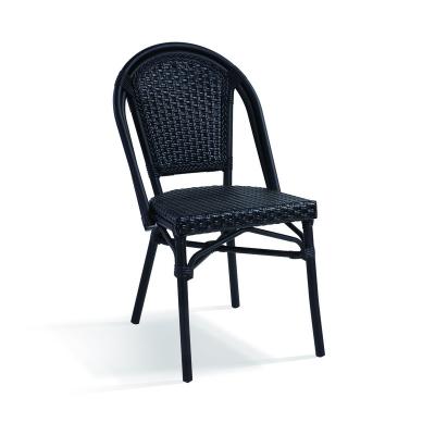 China Modern Outdoor Aluminum Bistro French Rattan Weaving Patio Chair for sale