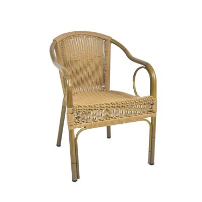 China EUROPEAN Foshan Rattan Bistros Wicker Chair Furniture Brown Rattan Outdoor Garden Patio Dining Chairs for sale