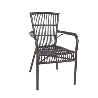 China High-back Traditional Black Armchair with Bamboo-aluminum Indoor Outdoor Frame Rattan Chairs for sale