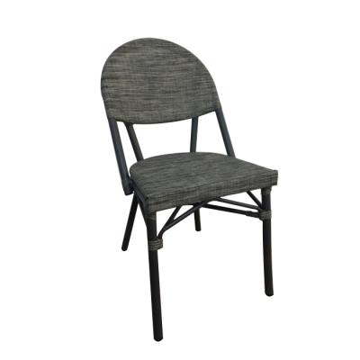 China Modern Aluminum French Outdoor Cafe Chair Furniture Cheap Restaurant Chair Gray for sale