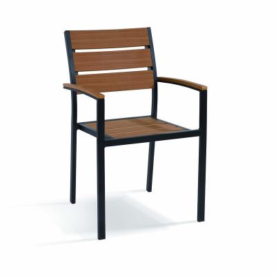 China EUROPEAN Outdoor Wooden Garden Armchair Aluminum Plastic Teak Chair Wood Black for sale