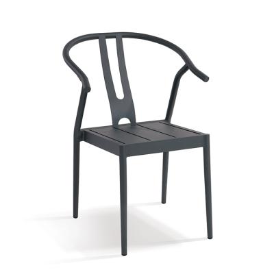 China Foshan French Furniture Outdoor Aluminum Yard Garden Chair For Cafe Metal Patio Dining Chair for sale