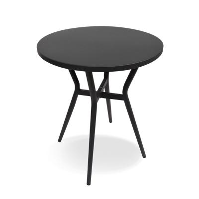 China Outdoor Light Metal Coffee Table Small Round Bistro Table Black Table Garden Table for sale