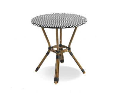 China French Bistros Outdoor Aluminum French Rattan Table Patio Weaving Table for sale