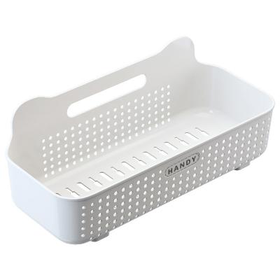 China Sustainable Bathroom Storage Basket Hanging Drain Basket Wall-Mounted Plastic Basket Bathroom Shelves for sale