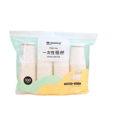 China Paper+PE Polyethylene 100 Pieces Big Pack Disposable Paper Cup Without Lids Used By Fast Food Concessions for sale