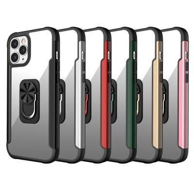 China Shockproof For iPhone 13 12 11 pro Max Mini Magnetic Ring Stand Metal Armor Phone Case XR Xs 7 8 plus Se 3 Shockproof Camera Protect Cover for sale