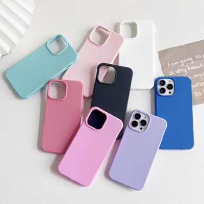 China New Shockproof Candy Color Soft Silicone For iPhone 13 12 11 pro Cover Xr Xs 6 Max Matte TPU Shockproof Camera Lens Protector Case 7 8Plus for sale