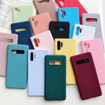 China Anti-drop Candy Color Silicone Phone Case For Samsung Galaxy Note 10 Note 8 20 Ultra S9 S8 S20 Plus Matte Soft TPU Back Cover Cases for sale