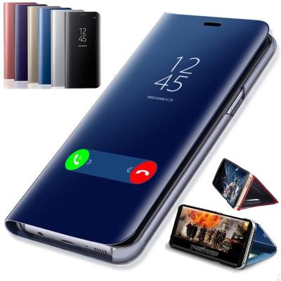 China Shockproof Smart Mirror Flip Case For Samsung Galaxy S21 S20 S10 S9 S8 ultra plus Flip Stand Case For Note 10 9 8 pro A52 A01 core M31S for sale