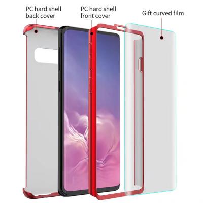 China Antishotck 360 Degree Full Protection Hard PC Phone Case For Samsung Galaxy S10 Plus Cover With Anti Broken Screen Protector for sale