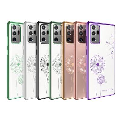 China Protect Cell Phone Glitter Shine Electroplated Flower Dandelion Phone Case For Samsung Galaxy Note 20 S20 Ultra 10Plus A71 A51 TPU Soft Back Cover for sale