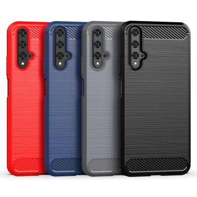 China Soft Brushed Texture Phone Cases For Honor 30 30S/20 20S/10/9 V30/V20/V10/V9 Brushed Texture Carbon Fiber Back Cover/Shell for sale