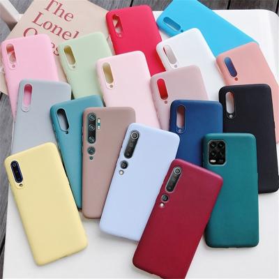 China Frosted Soft Rubber Case Candy Color Silicone Phone Case For Xiaomi MI 10 pro lite pro note 10 global matte soft tpu cover case for sale