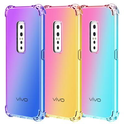 China Colorful Gradient For VIVO V17 Pro Colorful Gradient Glitter Crystal Defender Bumper Phone Back Cover Shockproof Case for sale