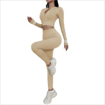 China QUICK DRY New yoga suit long sleeve pants sports tight working seamless yoga suit for sale