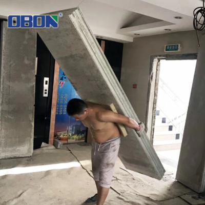 China OBON EPS modern lightweight cement sandwich panel for partition wall, panels lightweight concrete sandwich. for sale