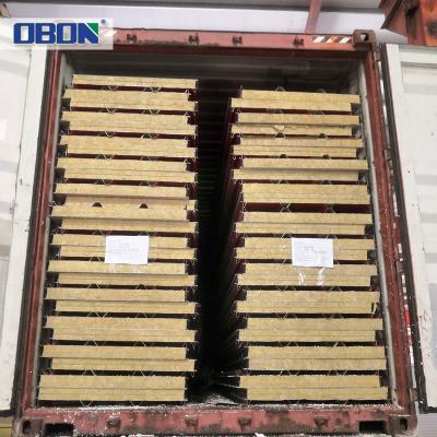 China OBON Building Material Soundproof High Quality Sound Absorption And Fireproof Rock Wool Wall Sandwich Panel for sale