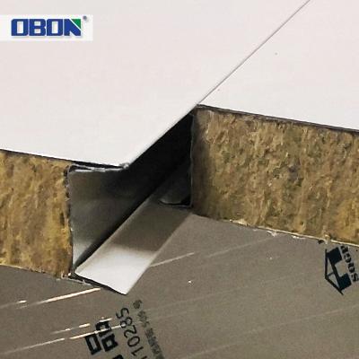 China OBON Sandwich Wall Panel M2 Price Rock Wool Installation Office Building Graphic Design Soundproof Onsite Metal Used For Roof Tile And Door for sale