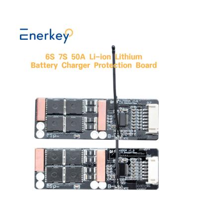 China Armazenamento de energia Bateria de lítio BMS 6S 7S 50A Para célula de triciclo elétrico BMS 24V à venda