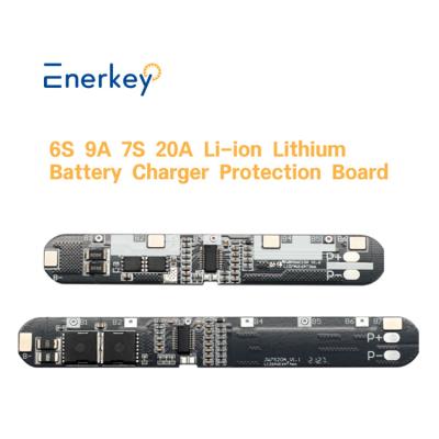 China Enerkey 6S 10A 22.2V/7S 20A 24V Li-ion Lithium 18650 Battery BMS Packs PCB Protection Board for sale