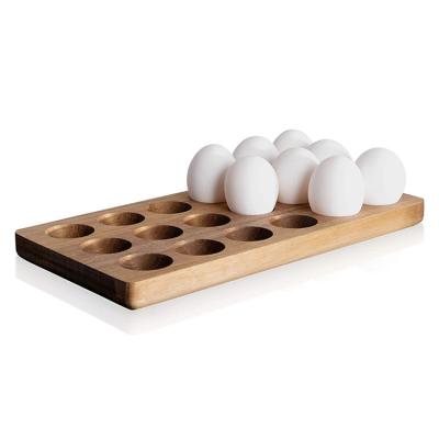 China Usable Europe Kitchen Rustic Fridge Storage 18 Wooden Egg Racks for sale