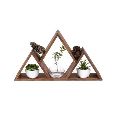 China China Household Living Room Real Pine Premium Rustic Wood Wall Decorative Mountain Floating Shelves for sale