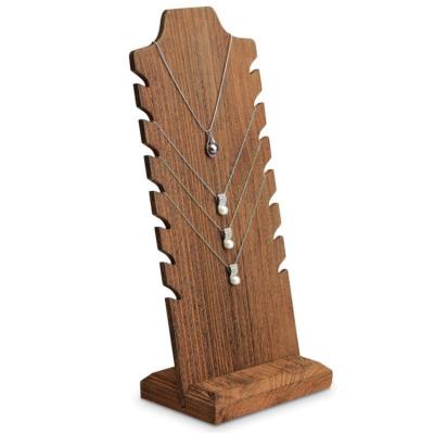 China China Jewelry Store Showcase Hanging Necklace Rotating Wooden Display Stand for sale