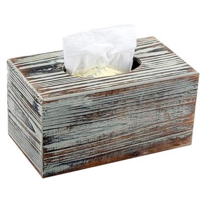 China High Quality Eco-friendly Raw Material Wholesale Eco-friendly Rectangle Wooden Tissue Rustic Burnt Box for sale