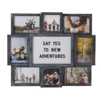 China Best Selling Gift 8 Piece Black Photo Frame Decoration Letter Board Vintage Style Set for sale