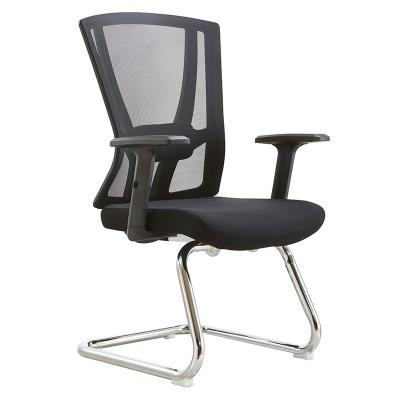 China Other Foshan Ergonomic PU Leather Guest Fabric Mesh Chair Black Contemporary Conference Executive Office Visitors Chairs for sale