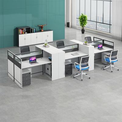 China Manufacturer Cubical 6 Person Workstation Office Office Furniture Expandable CEO Head Modular Partition Desktop Administrative Staff Industrial Desk for sale