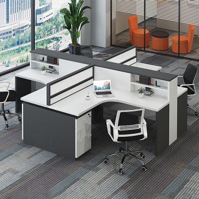 China Escritorio Office Furniture Manager Desk Laptop Cubical Workstation Tables Expandable Staff 4 Person Workstations In Offices for sale