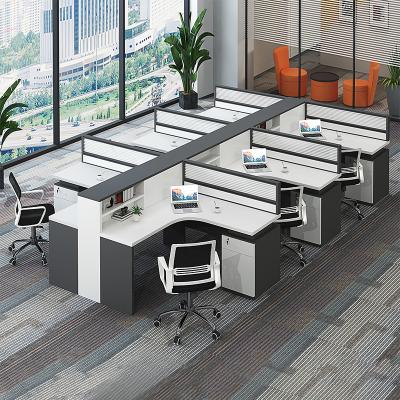 China Mesa De Oficina Modern Office Desk 4 Person Combination Office Workstation Separation Business Staff Office Expandable Work Table for sale