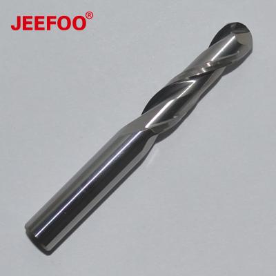 China Cutting 6*22 Ball Nose Double Pipe CNC Router Bit / Double Flute Carbide Ball Nose End Mill CNC Cutting Router Bit for sale